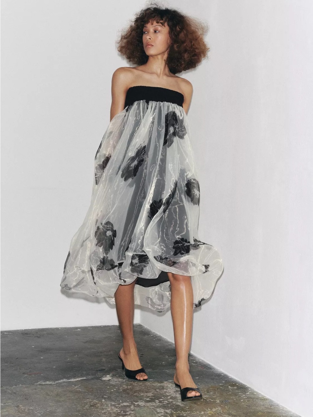 Price Firm - ZARA ZW Collection Printed Organza Dress